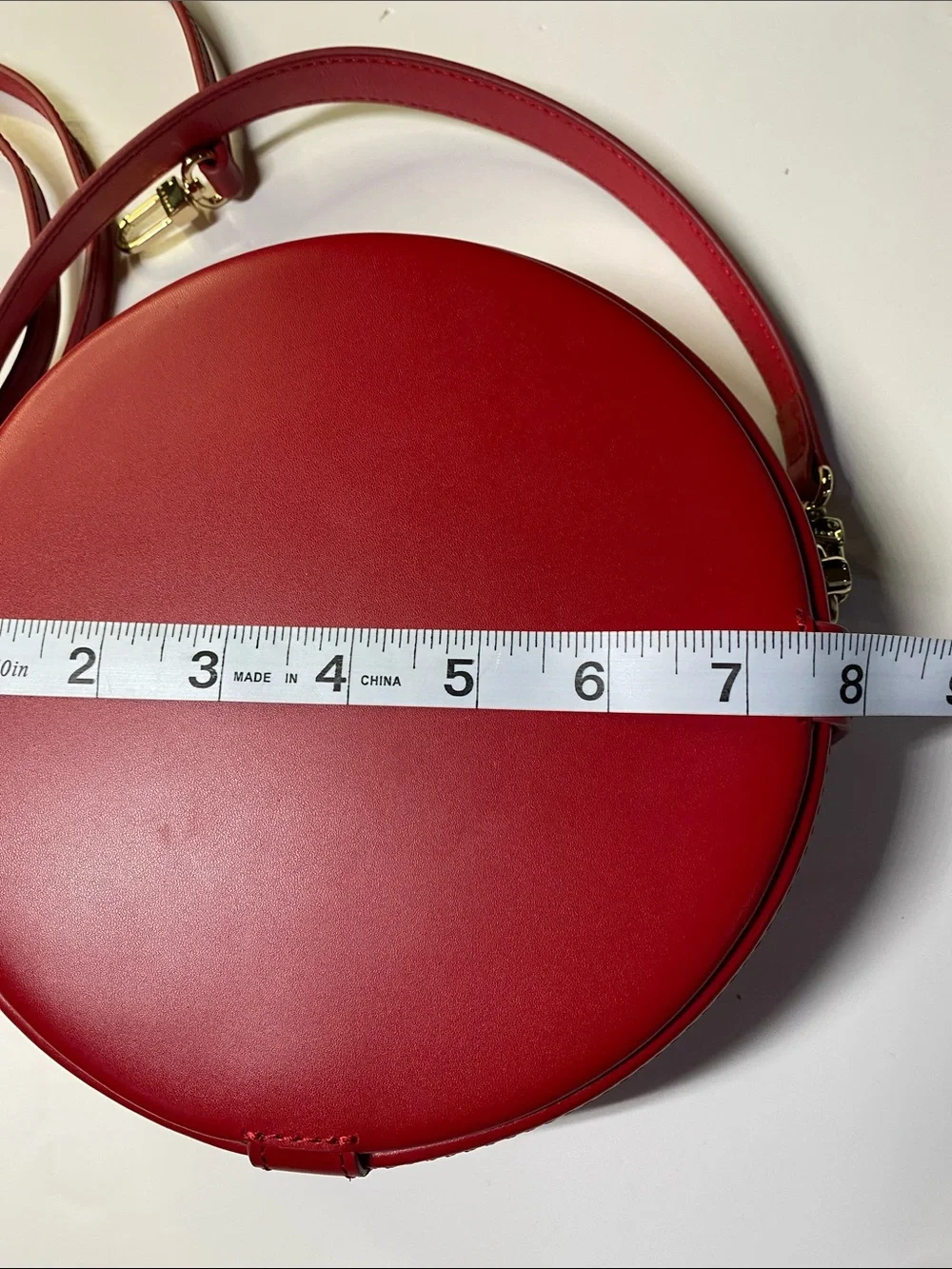A.Cloud Round Bag Red Leather Crossbody Minimalist Geometric Quality - Picture 14 of 16